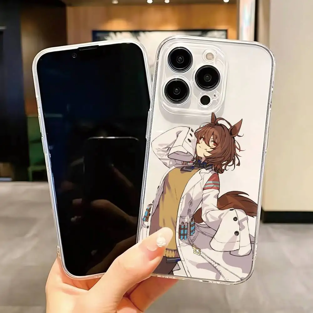 Фото Чехол для телефона Agnes Tachyon Cute UMA для iPhone 17 16 15 14 13 12 11 Mini Pro Max Plus, прозрачный №1