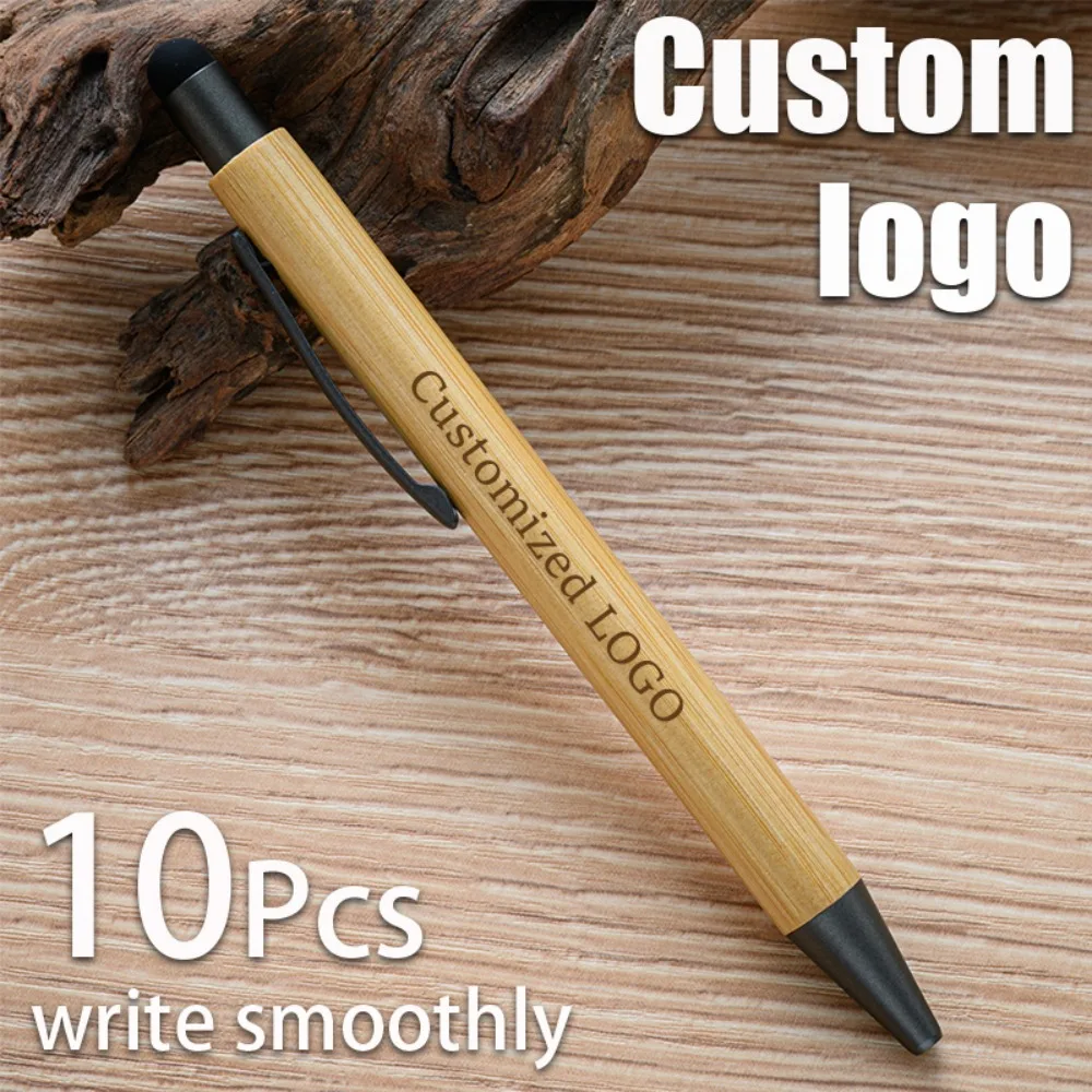 10-50/100/150 шт. бамбуковая и деревянная шариковая ручка с сенсорным экраном