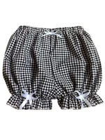 sweet lolita bloomers two toned plaids bows cotton lolita leggings for girl