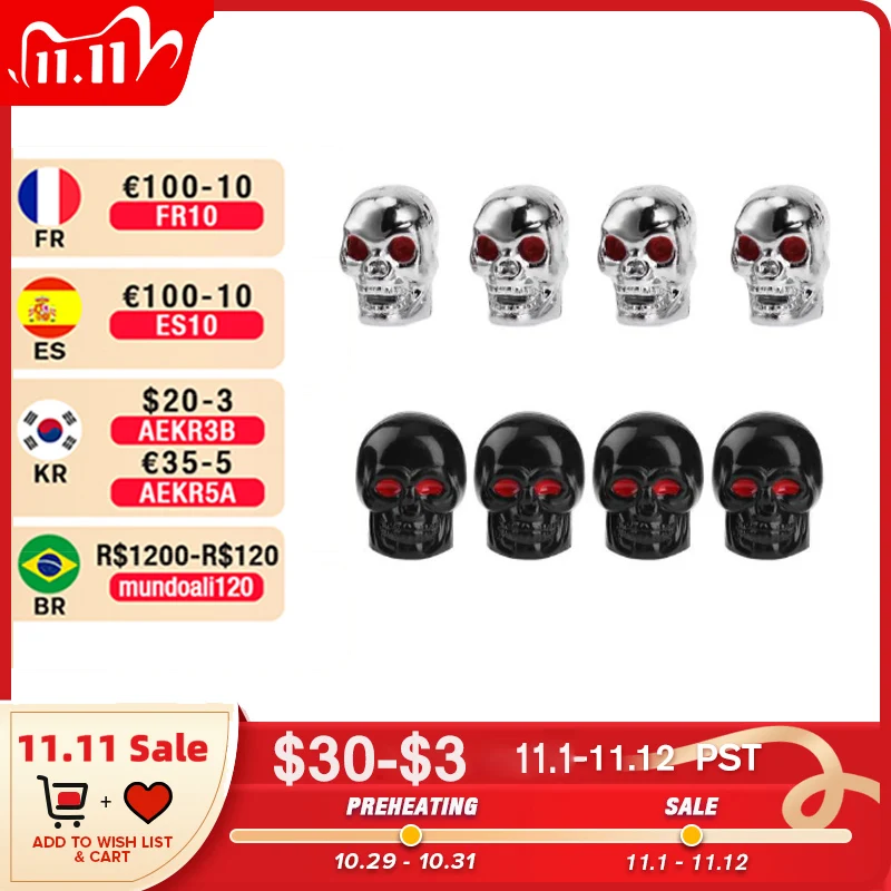 

Пылезащитные колпачки для автомобильных шин, 4 шт.