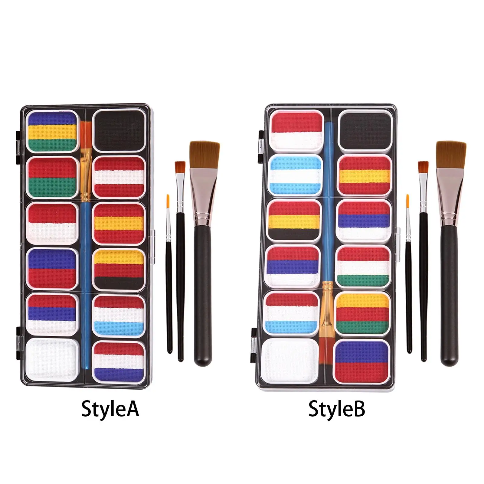 

12 Slots Professional Face Body Paint Palette Facepaints Water based for Stage Halloween Makeup
