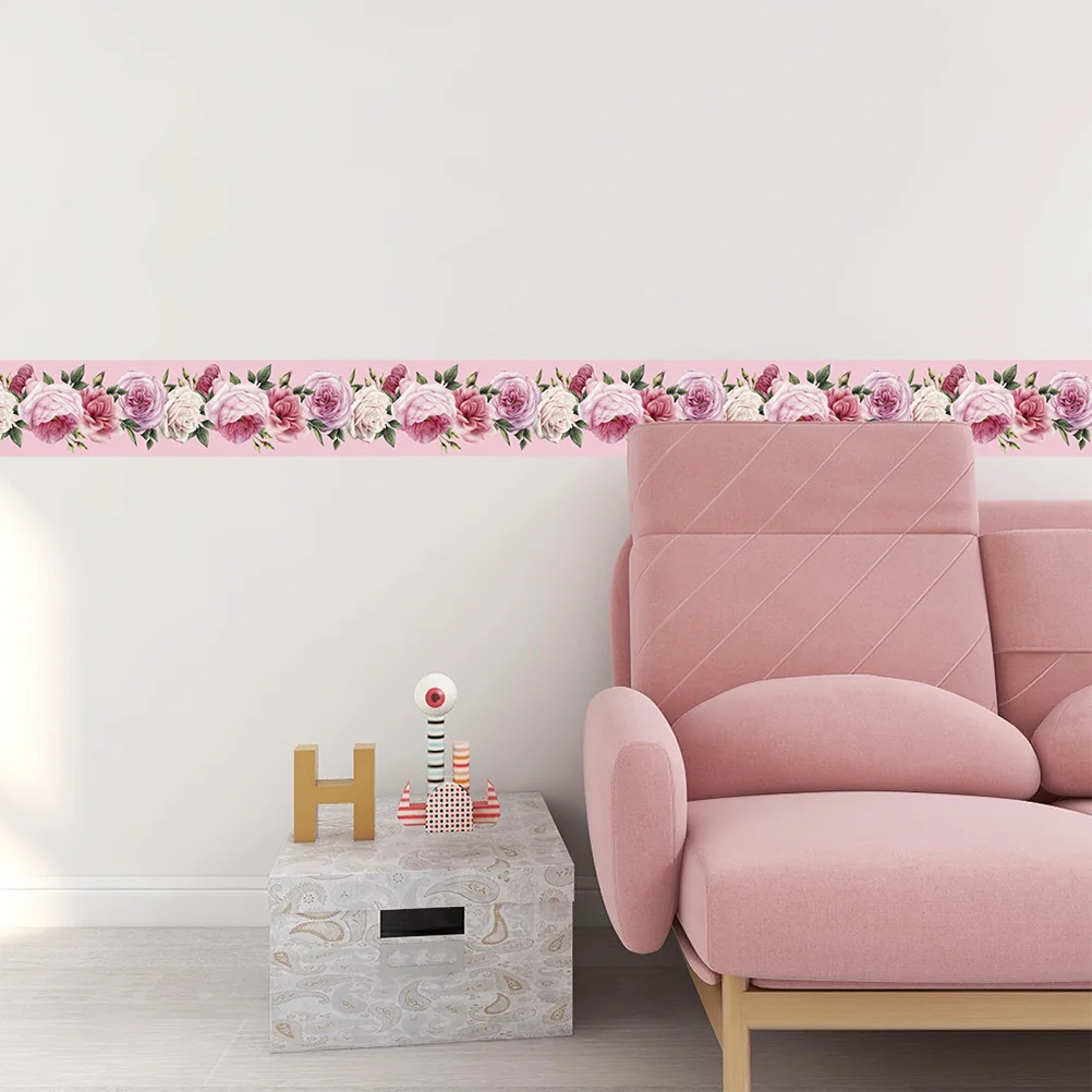 

Wall Wallpaper Border Sticker Flower Floral Decal Borders Adhesive Waistline Decorative Tiles Self Room Farmhouse Range Skirting