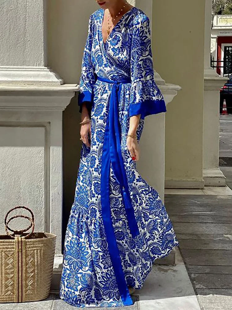 Женское винтажное платье на шнуровке привлекательное Платье макси с V-образным