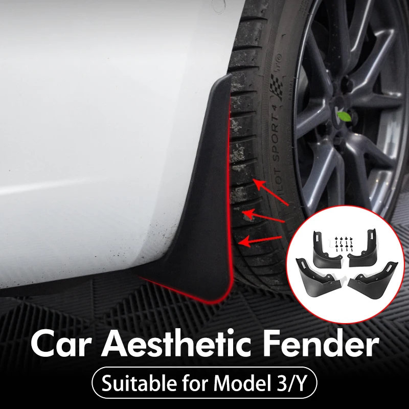 

4 шт./комплект, невидимые Брызговики Tesla Model 3, Y 2021-2023