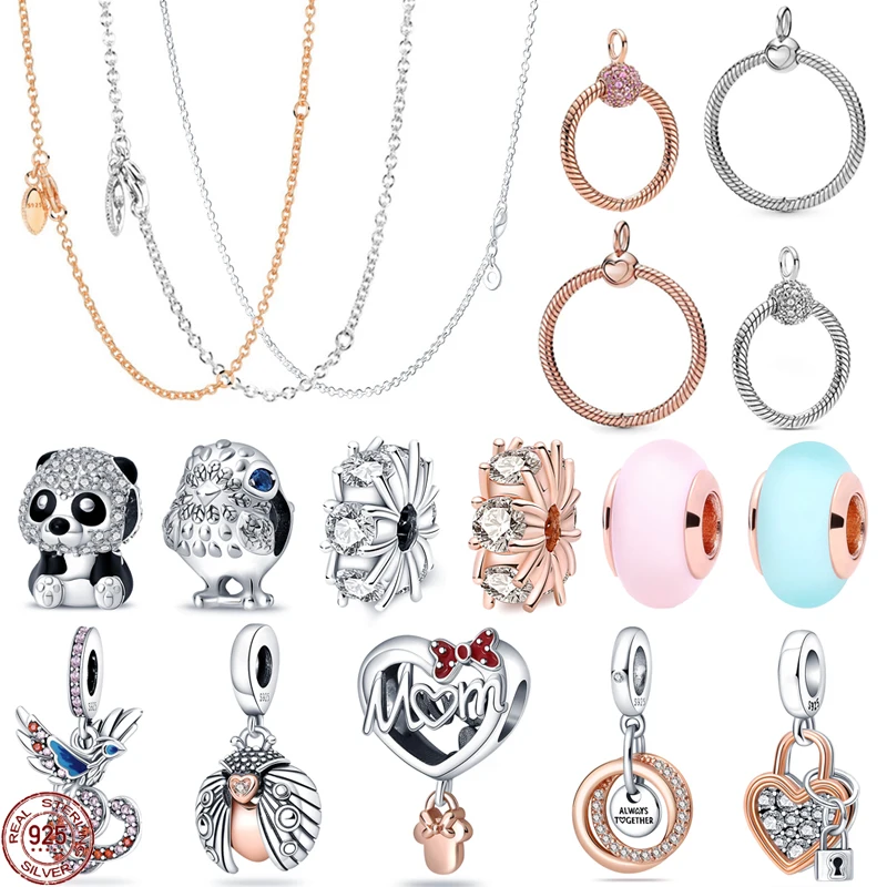 

Fashion Charm 925 Sterling Silver Heart O Pendant Charm Fit Original Pandora Necklace Bracelet DIY Fine Jewelry for Women