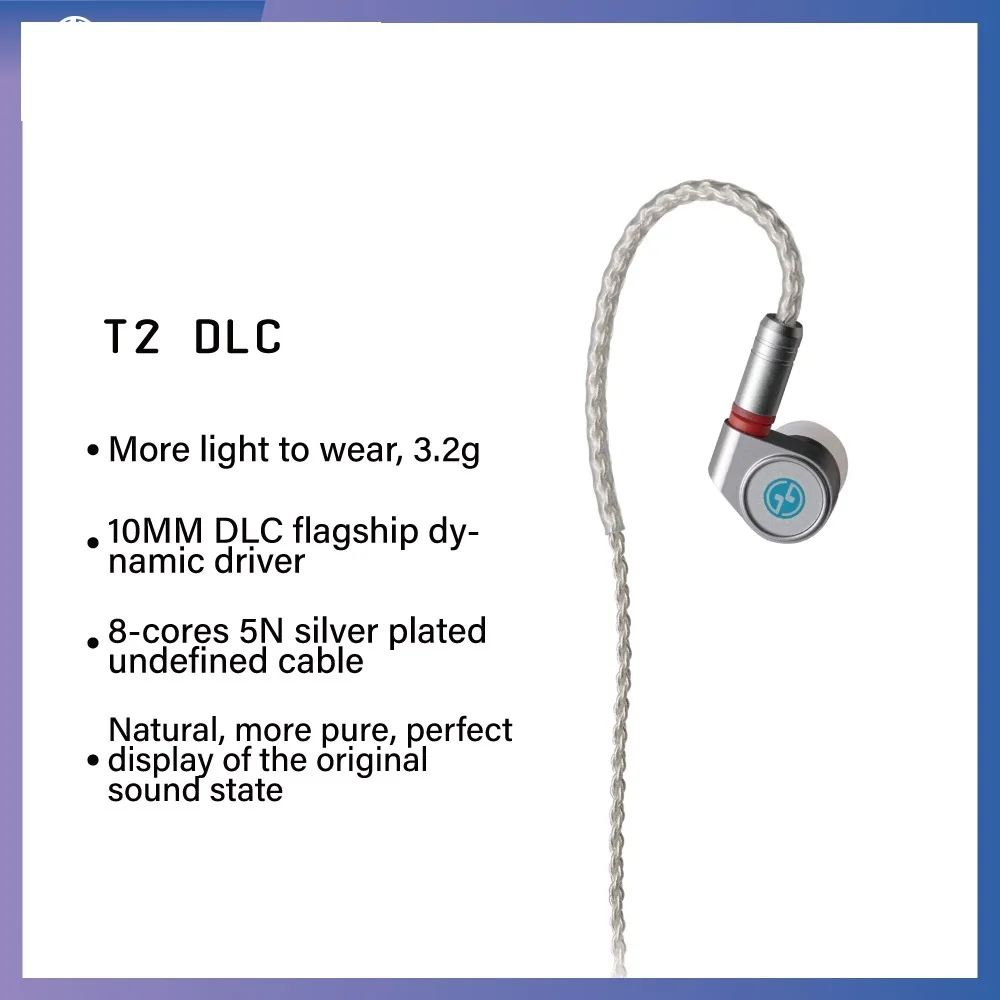 

T2 DLC T2 T2 EVOdynamic driver bass earphone DJ metal headphone 2-Pin MMCX Detachable IEM TIN Official Store