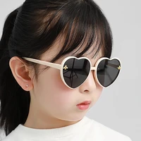 2pcs children sunglasses fashion brand heart sun glasses for kids boys girls retro cute pink cartoon frame eyewear uv400
