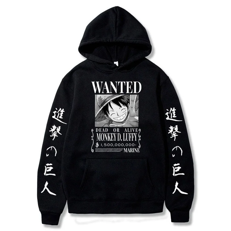 

Newest Japan Cartoon One P-Pieces Luffy Hoodie Men/women Anime Attack on Titan Hoodies Pullover Streetwear Sweatshirts