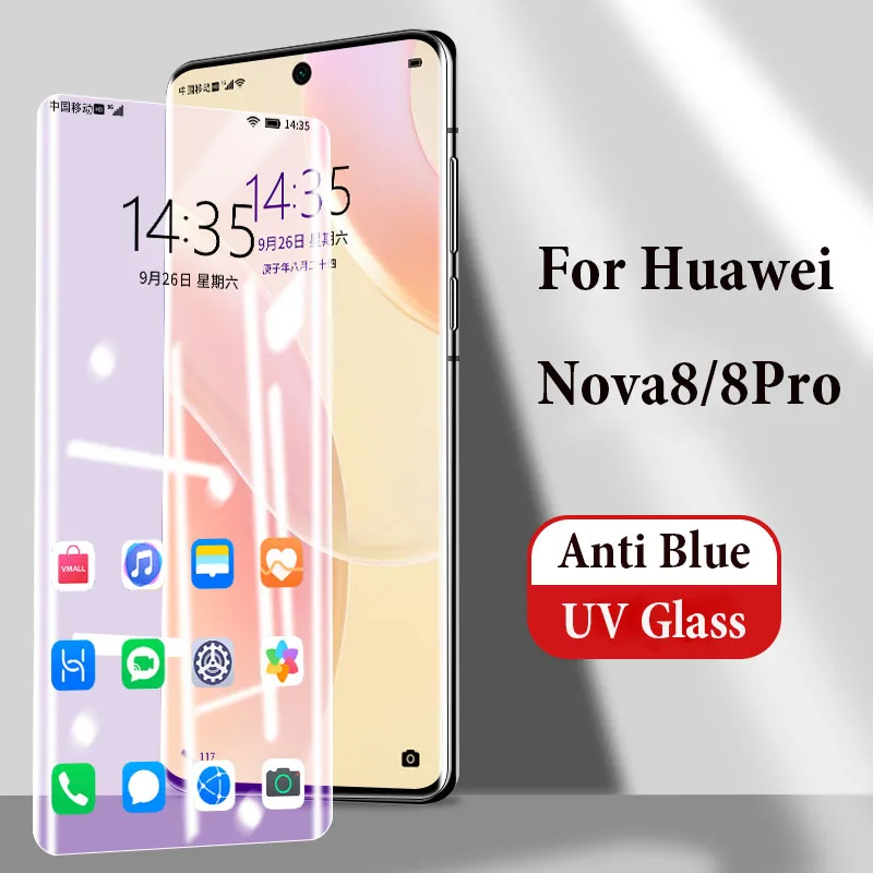 

For Huawei Nova 9 Nova9 Pro 3D Anti Blue UV Glass Screen Protector For Huawei Nova 8 Pro Nova8 Pro 5G Protective Tempered Glass