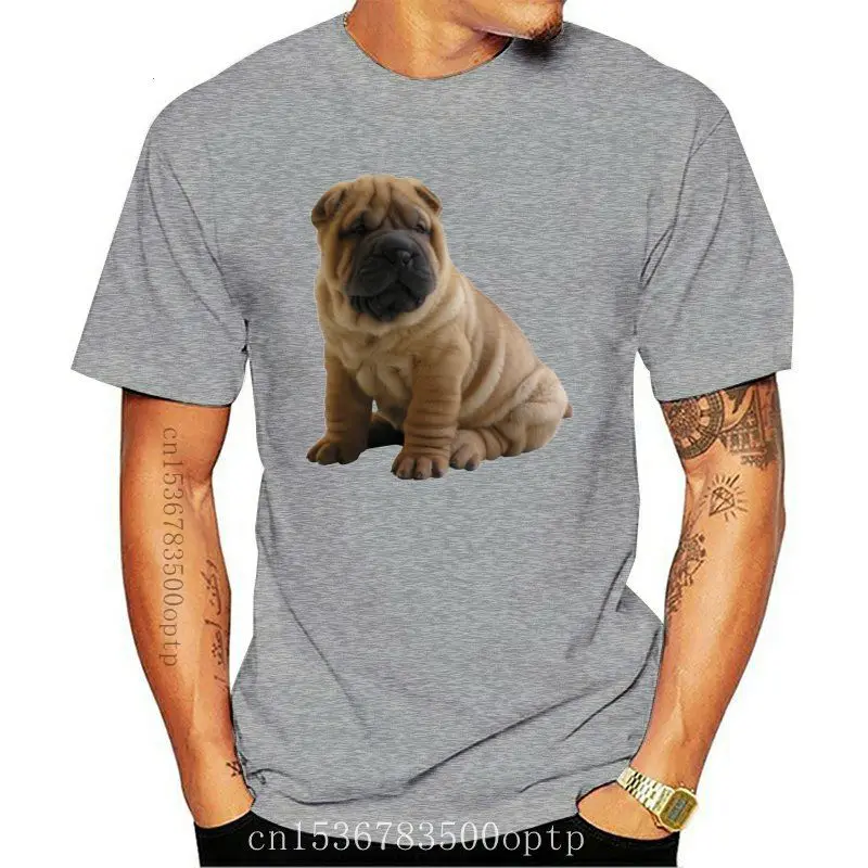 

Camisetas de Hip Hop para hombre, ropa de marca Shar Pei, bonita camiseta de perro, novedad