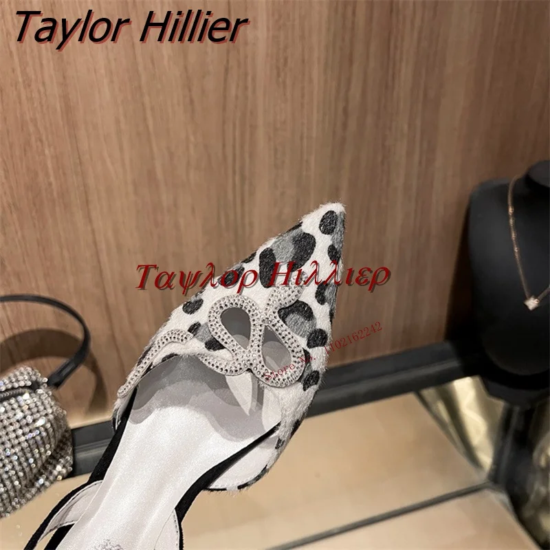 Туфли-лодочки с леопардовым рисунком тонкий каблук сандалии ремешком модные