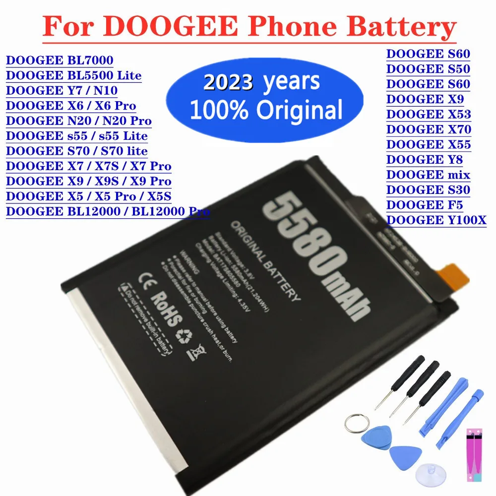 2023 New Original Battery For DOOGEE S30 S50 S60 N20 BL12000 Pro BL5500 s55 S70 lite X53 X70 Y100X X7S X9S X5 X6 X7 X9 Pro Phone