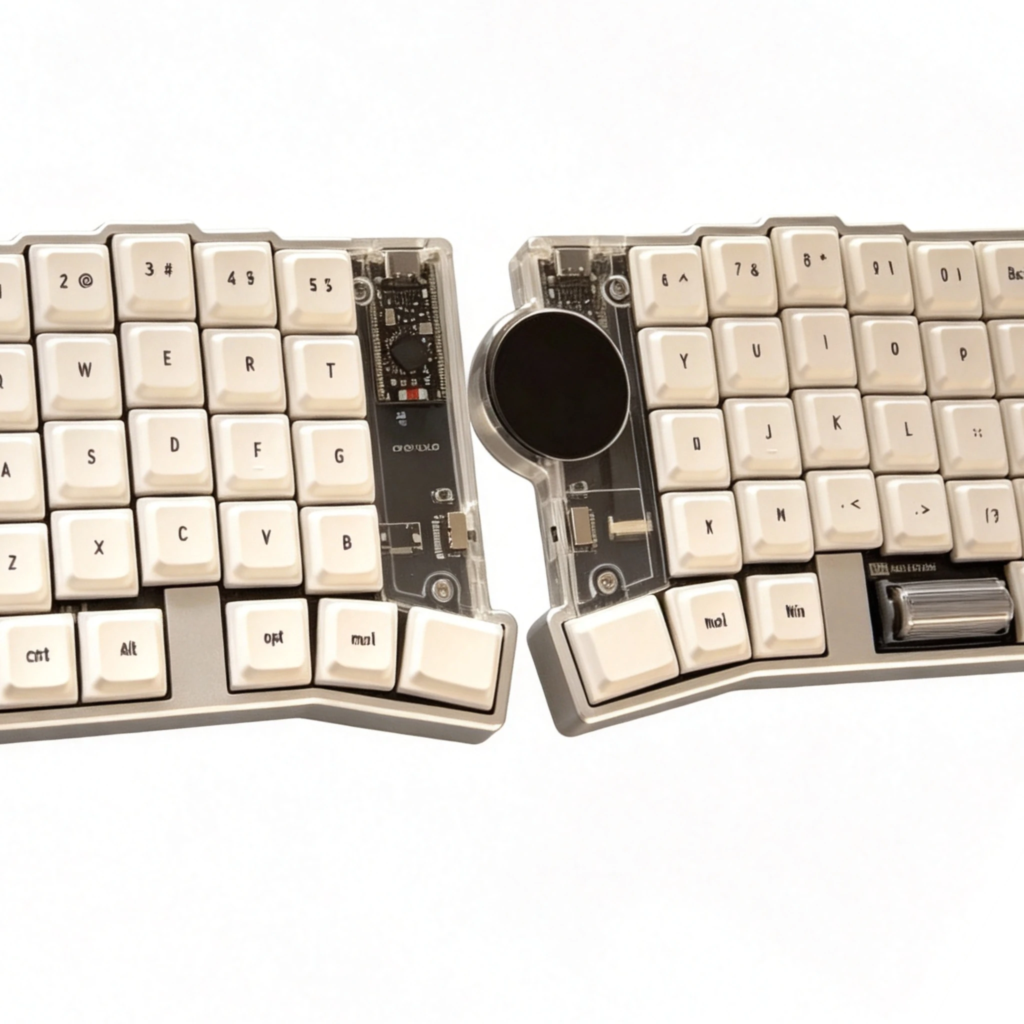 Фото Игровая клавиатура Cirque Touchpad Split Keyboard Mix с настраиваемым корпусом из алюминия CNC, низкопрофильными переключателями Roller Choc V1/MX, возможностью горячей замены, Bluetooth №5