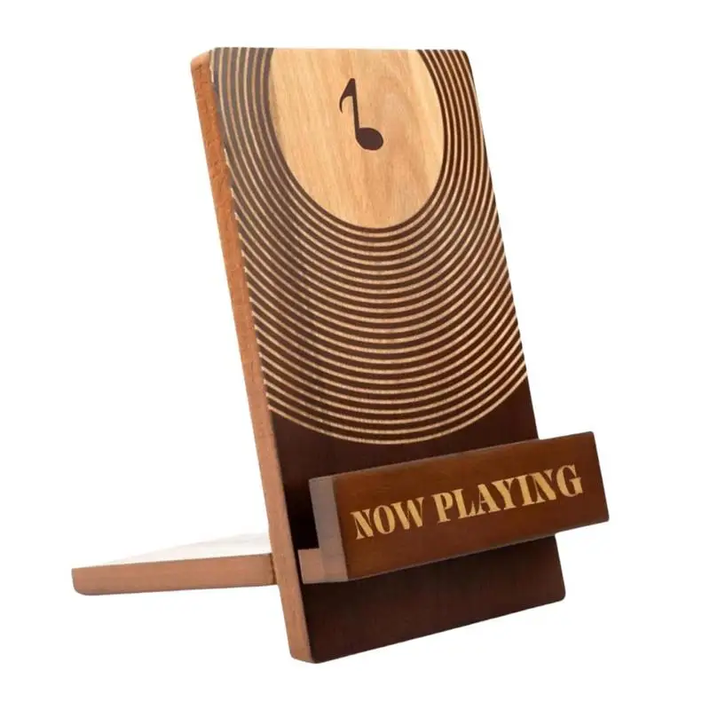 Деревянная подставка для виниловых пластинок NOW PLAYING