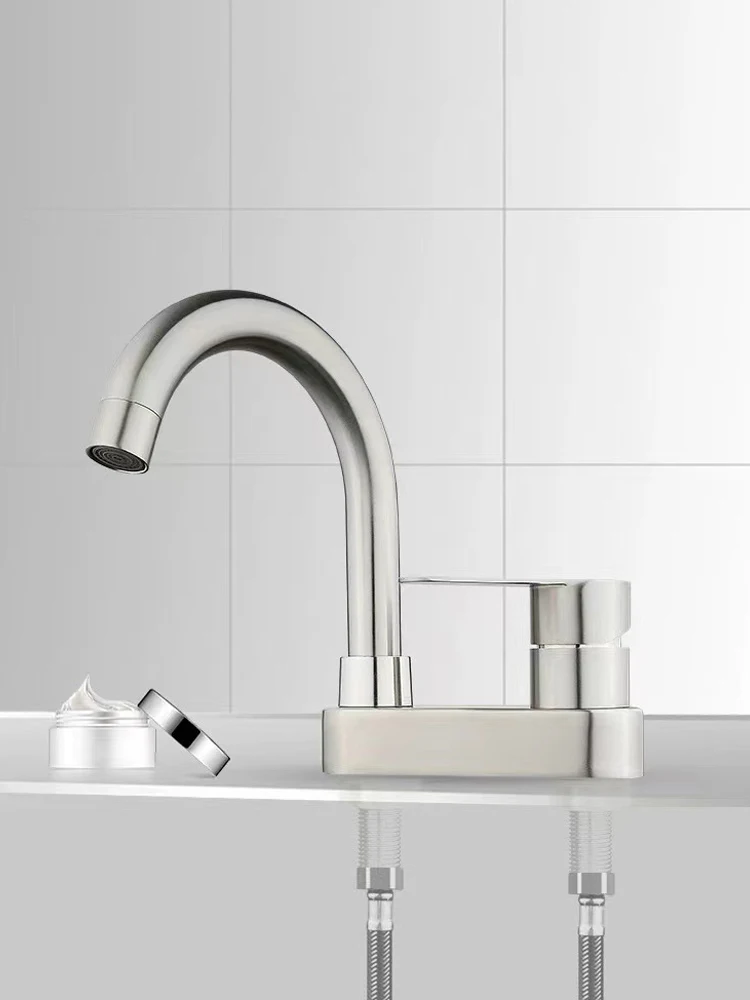 

Showers Basin Faucet 304 Stainless Steel Bath Basin Faucet Bathroom Faucets Hot Cold Water Mixer Sink Mixer Taps