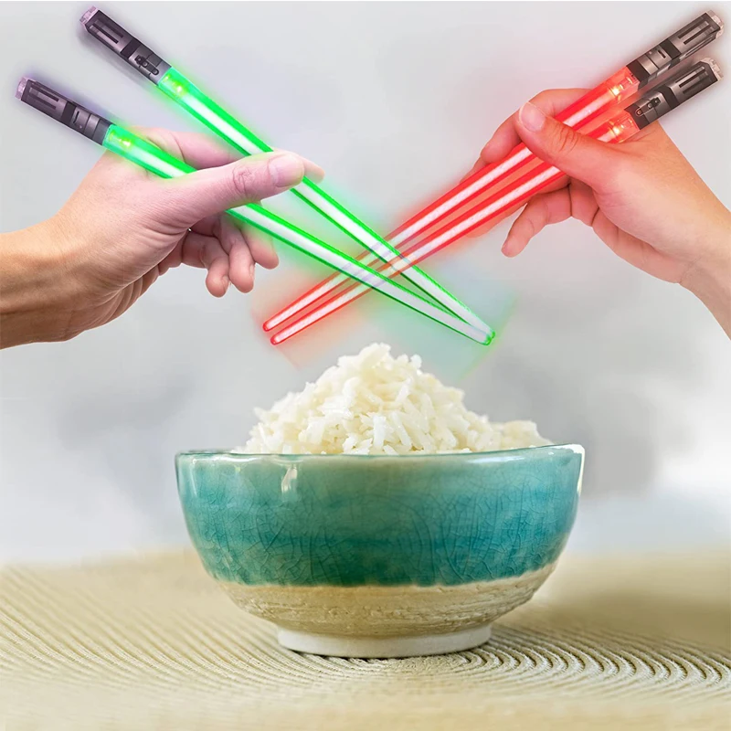 

1 пара крутой светодиодный светильник-излучающий светильник s Up светильник saber палочки для еды многоцветные светящиеся флуоресцентные пало...
