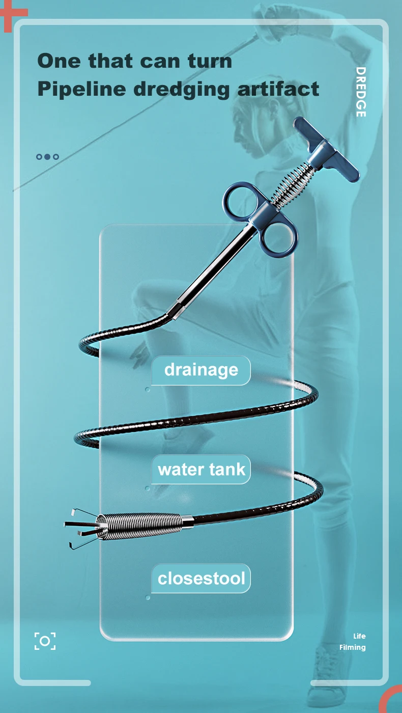 

Sewer Pipe Unblocker Snake Spring Pipe Dredging Tool Kitchen Bathroom Sewer Cleaning Tool Kitchen Accessories