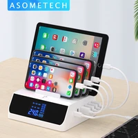 100W Quick Charge 3 0 USB Charger With Bracket Tablet Notebook Phone Charger Adapter HUB Fast Charger For iPhone Samsung