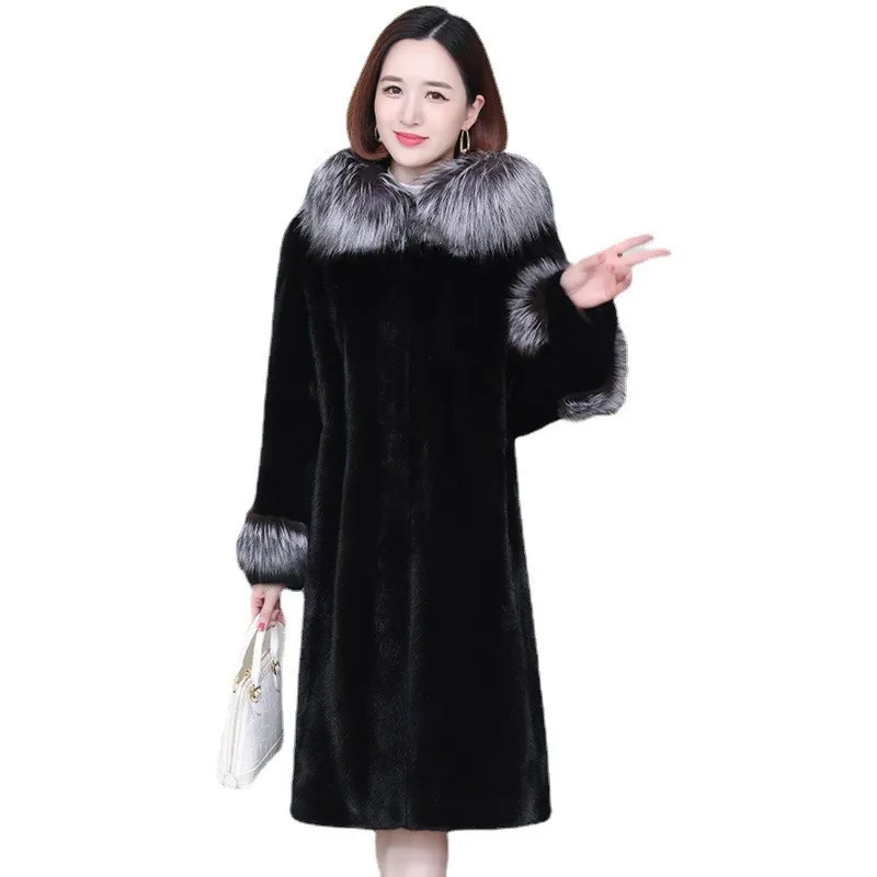 Genuine Luxury Winter Women's Coat Women's Winter Fur Mink Fur Thick Winter High Street Other Slim Real Fur Woman Coat