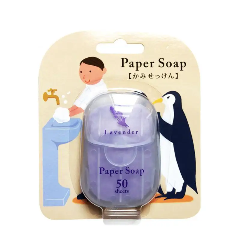 

50Pcs/box Disposable Soap Paper Travel Soap Paper Washing Hand Bath Clean Scented Slice Sheets Mini Soap Paper Bathroom Supplies