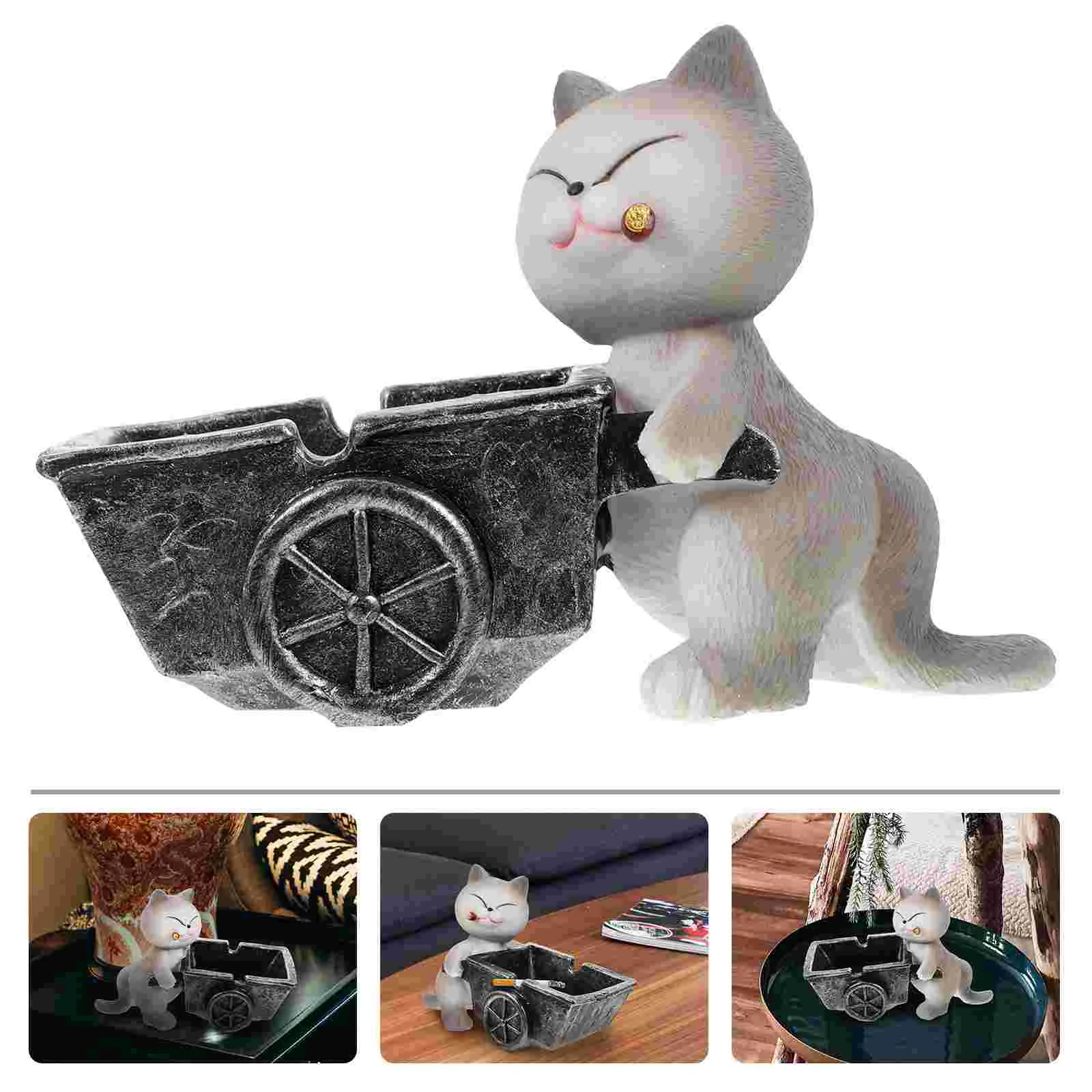 

Animal Cart Creative Ash Container Cat Cart Ashtray Smoker Ashtray Holder