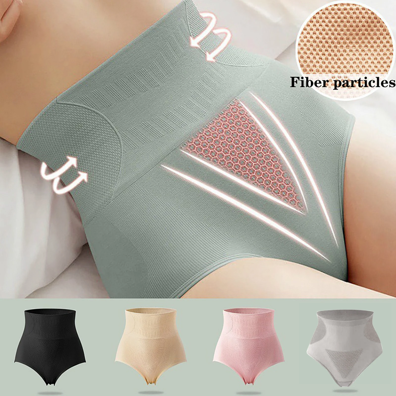 

5pcs Body Shaping Briefs High Waist Belly Modeling Briefs Traceless Hip Lifting Tummy Control Seamless Hand Washable for Ladies