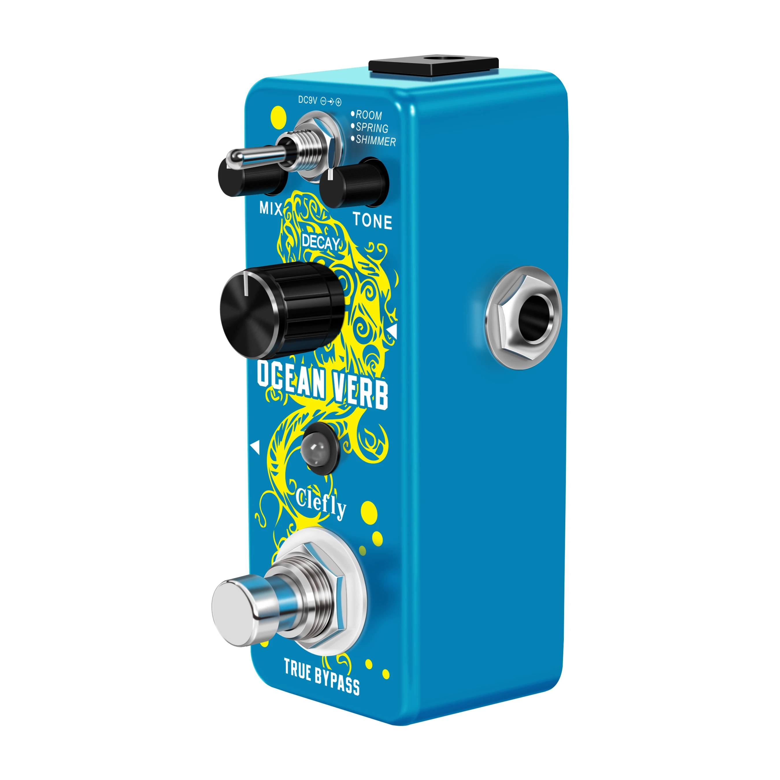 Clefly LEF-3800 Digital Reverb Pedal Guitar Ocean Verb Pedal Room Spring Shimmer 3 Modes Wide Range With Storage Of Timbre Pedal