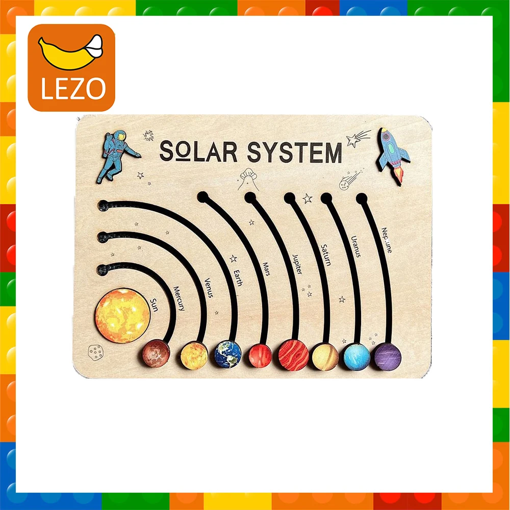 

Wooden Solar System Planets Jigsaw Puzzle Toys Children Montessori Early Educational Board Game Set Kids Boys Birthday Gift