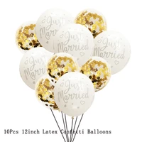 10pcs just married latex confetti balloons engagement wedding party bride to be hen party bridal shower decorations