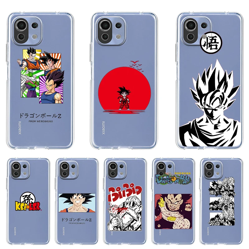 

Anime Dragon Ball For Xiaomi Mi 12 12X 11T 11i 11 10T Note 10 9T 9 SE A3 CC9E Pro Lite Ultra Transparent Phone Case