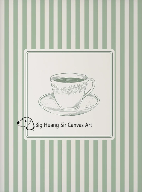 

Кофе с бабушкой, минималистичный черно-белый кофейный стакан, горизонтальный постер для кафе, холст, картина, настенные панно, настенный декор