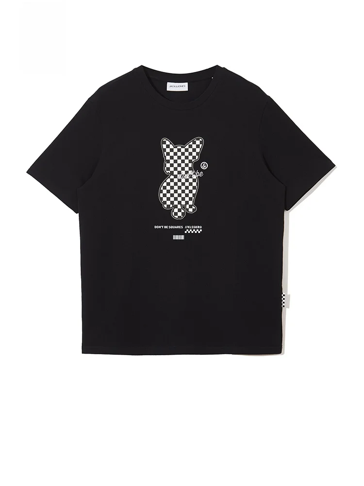 Jack Jones летняя деловая повседневная рубашка с принтом собаки и пузырьками