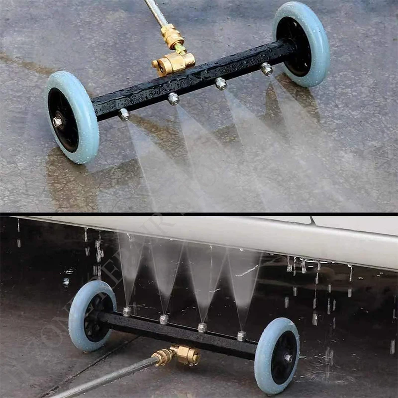 

5000PSI car chassis high pressure washer 16 inch electric car washing locomotive bottom water broom with 3 extension rods