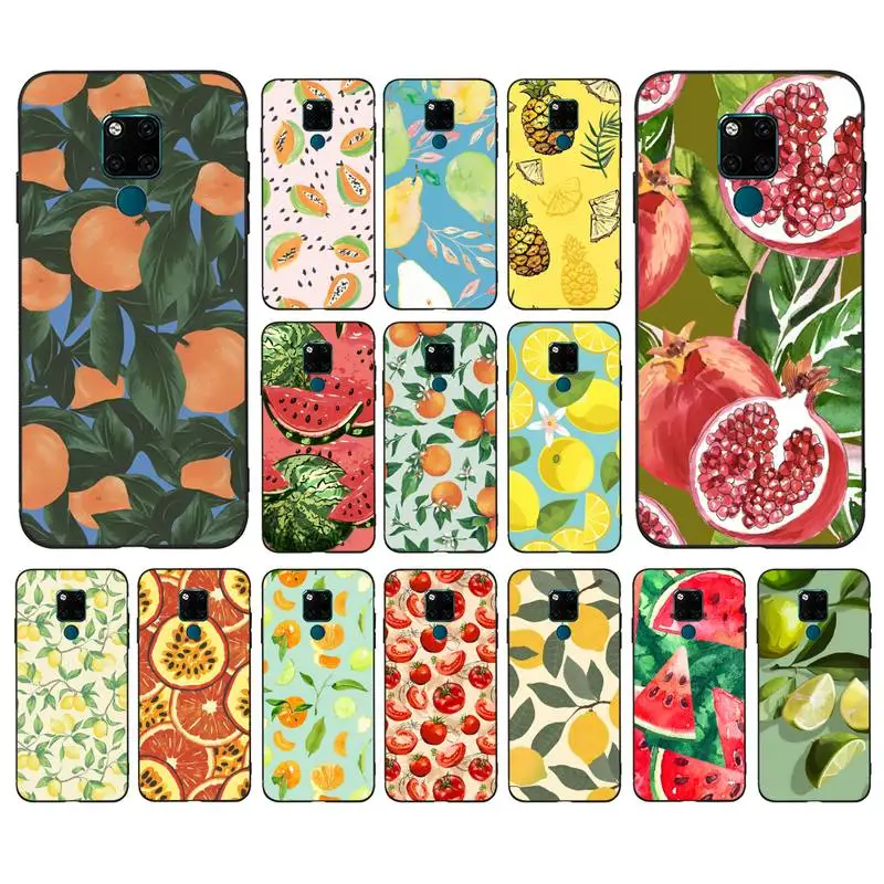 

Summer green leaves fruit lemon peach Phone Case for Huawei Mate 20 10 9 40 30 lite pro X Nova 2 3i 7se