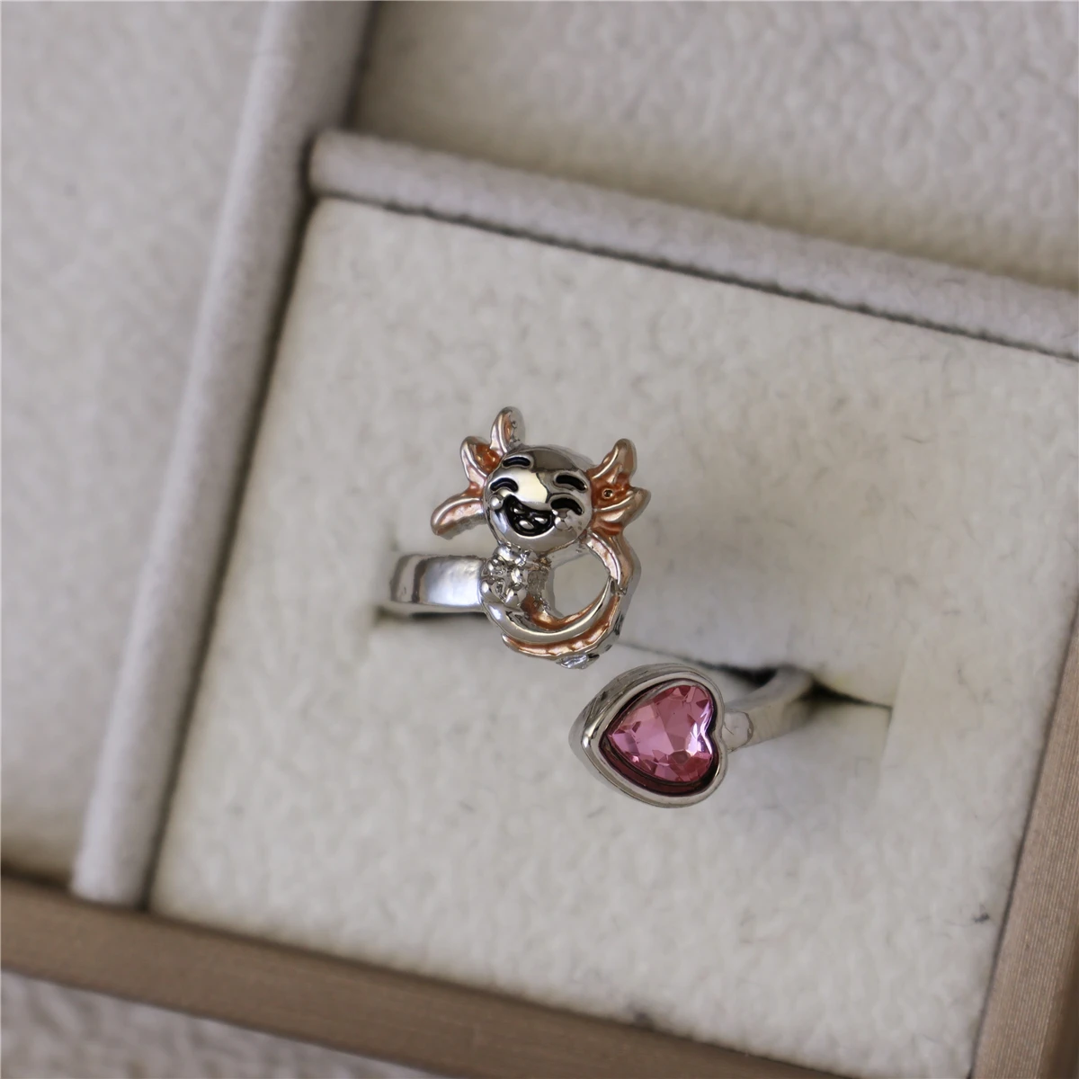 2 шт./компл. милый и игривый розовый кристалл саламандра кулон ожерелье