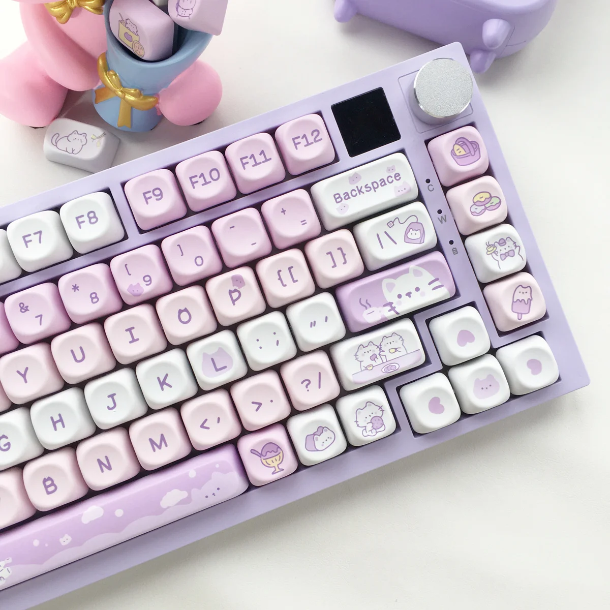 95 клавиш MOA Profile Cat Theme PBT колпачки для розовый синий щенок милые GK61 RK836 MX