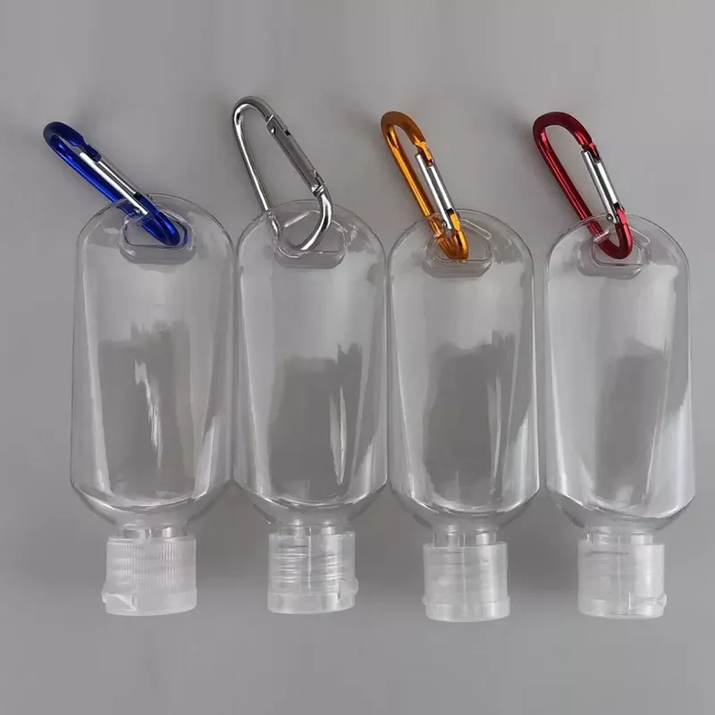 

1pcs 30ml/50ml Hand Sanitizer Bottles Mini Refillable Disinfect Gel Bottles Travel Bottles Alcohol Container with Random Hook