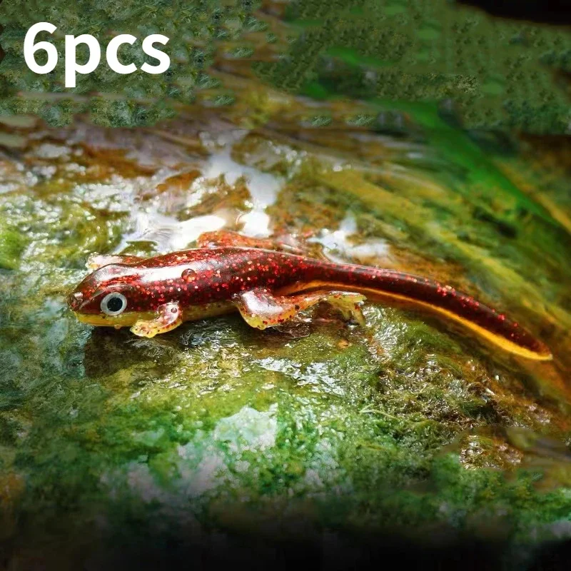 

6 Pcs Fishing Tadpole Shape Soft Fishing Lures Plastic Swimbait Bass Crappie Bait Panfish Freshwater Outdoor Sports Fish Tackle