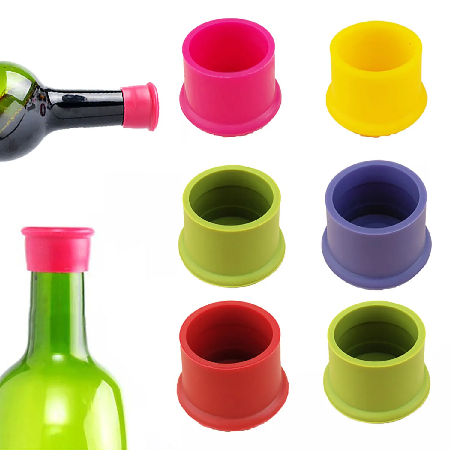 

1 PC Silicone Wine Stopper Leak Free Wine Bottle Cap Fresh Keeping Sealers Beer Beverage Champagne Closures For Bar Accessories