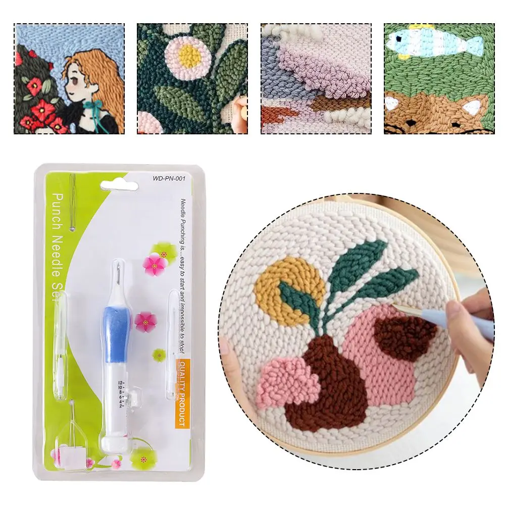 Craft Tools Punch Needle Carpet Knit Embroidery Pen Needlework Stitching Set Threaders Diy Sewing Tools