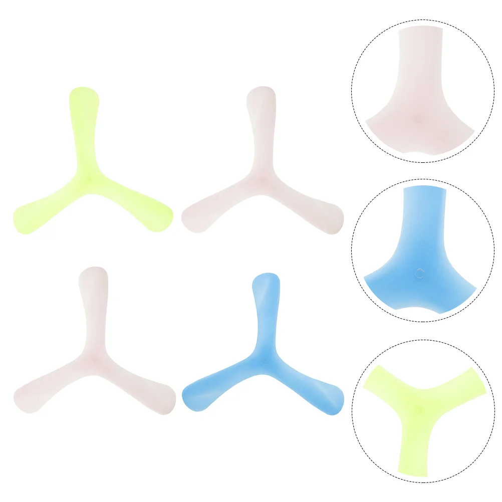 

4Pcs Interesting Boomerang Toys Portable Kids Boomerangs Children Trefoil Boomerangs (Random Color)