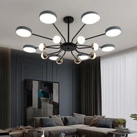 modern 2022 minimalist led ceiling chandelier black metal for bedroom living room hall pendant lamp home design lusters fixture