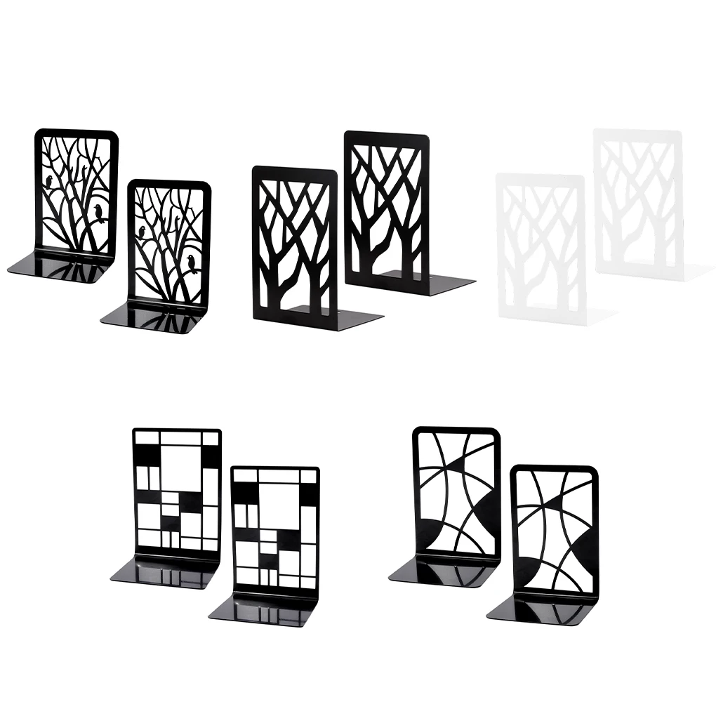 

2 Pieces Bookend Stylish Decorative Book Shelf Bookends Organizer