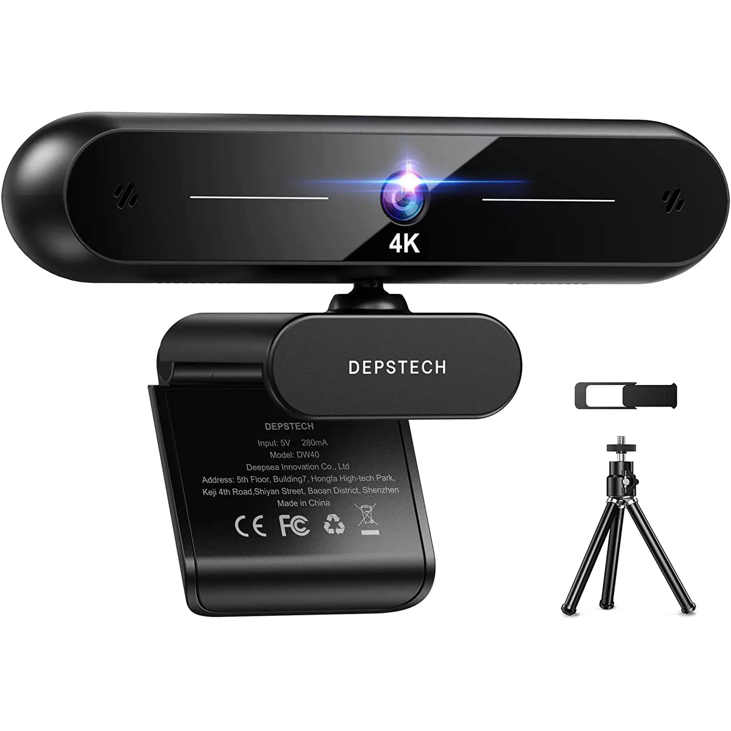 DEPSTECH 4K HD Webcam DW40 8MP Auto Focus USB Web Camera with Microphone Webcamera for Laptop PC/ Video Call/ Zoom/ Streaming