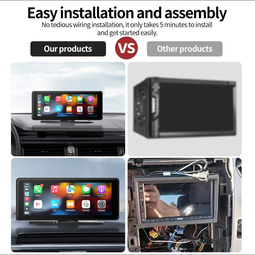 Автомобильный мультимедийный плеер с дисплеем 6 9 дюйма поддержка CarPlay Android авто