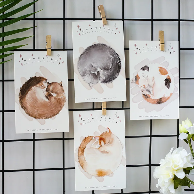 

30 листов Cartton Cat Letter Pad, поздравительная открытка, открытка, закладки, эстетика, фотография для приглашения вечерние ринку