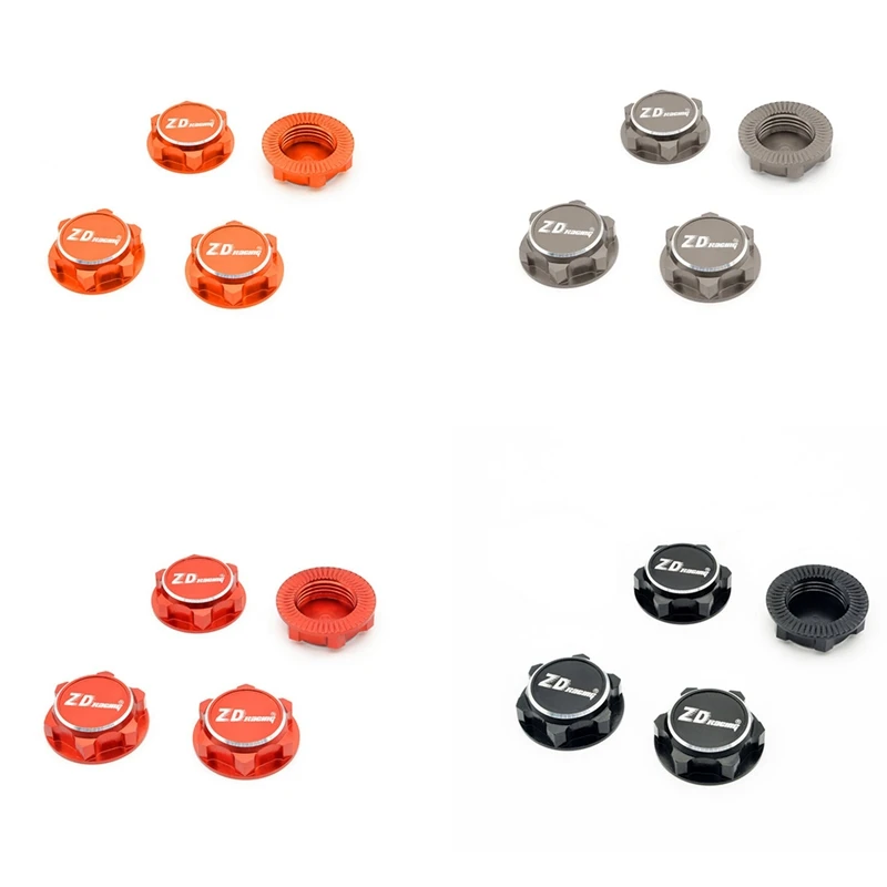 

ZD 4Pcs Metal 17mm Hex Wheel Nuts Dustproof for 1/8 Traxxas X-Maxx Summit E-Revo ARRMA 1/7 ZD Racing EX-07 EX07 RC Car