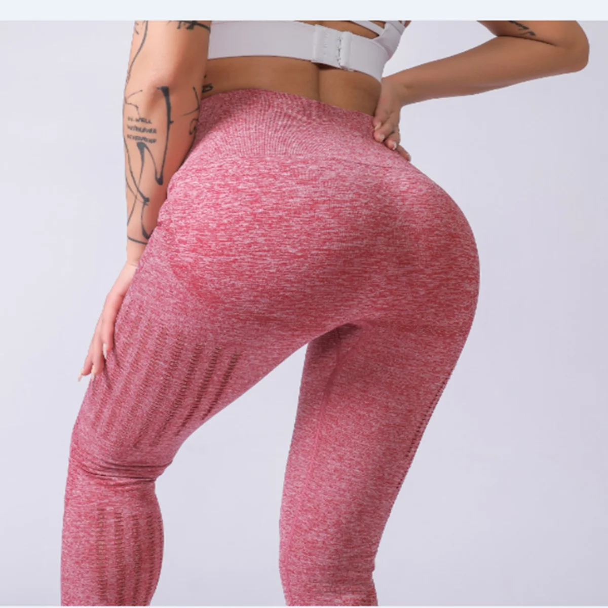 Breathable Peach Hip High Waist Yoga Pants Seamless Hollow Tight Elastic Fitness Quick Dry Breathable Cropped Tights Leggings