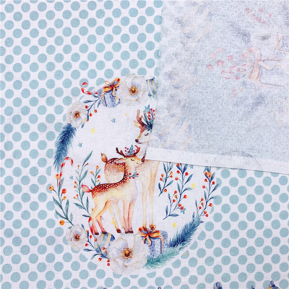 Хлопковая ткань с рождественским оленем шириной 110 см лоскутное шитье стеганая