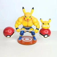 pokemon hot gk pikachu muscle weightlifting ball double headed carving kit action creative figure model toy gifts for children